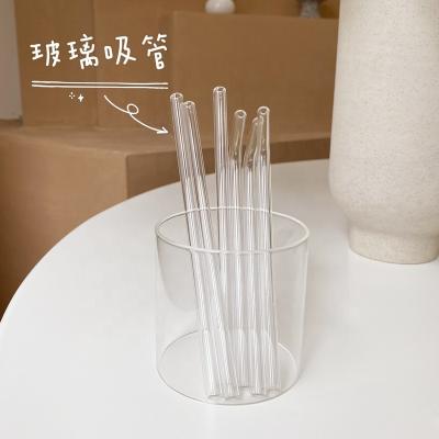 China Sustainable Eco Friendly Transparent Straight Bent Glass Straws Drinking Glass Straws With Customized Logo for sale