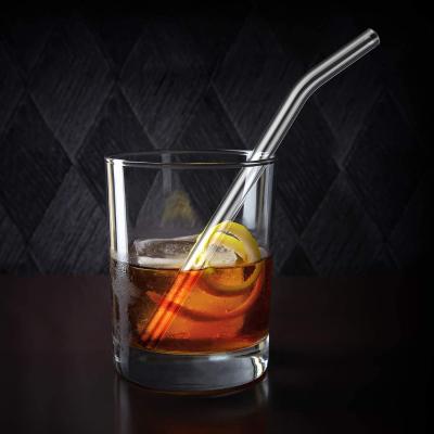 China Straight Disposable Reusable Borosilicate And Glass Bent Glass Drinking Straws Color Straws With Cleaning Brush for sale