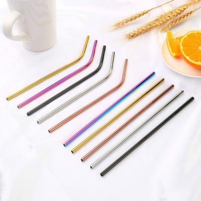 China 304 Stainless Steel Metal Reusable Eco-Friendly Colorful Sustainable Drinking Straw Bent Straws Party Favor Bar Accessory for sale