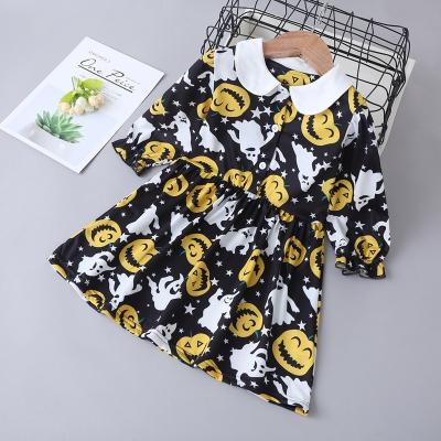 China New Baby Breathable Cotton Fashion Autumn Winter Long Sleeve Halloween Color Cute Dress Up Dresses For Kids Cartoon Children Dress for sale