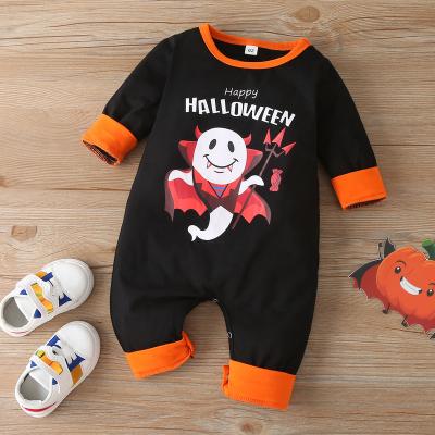 China Polyester/Cotton Halloween Clothes Autumn Winter Baby Boy Clothes Cute Casual Cotton Star Cartoon Little Ghost Print Baby Romper 0-18M Long Sleeve for sale