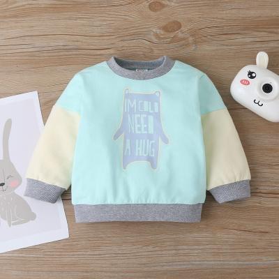 China New QUICK DRY Cotton Baby Boy Clothes Baby Sweater Letter Bear Patchwork Long Sleeve Baby Sweatshirts Tops Casual Warm Baby Clothes 0-18M for sale