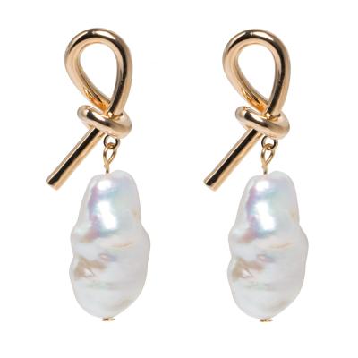 China Other Baroque Temperament Hippie Keshi Pearl 14k Gold Plated Earrings Women For Sale for sale