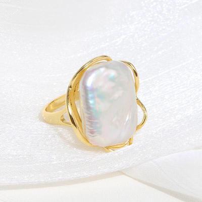 China Factory price BOHEMIA ladies wholesale temperament hippie freshwater baroque pearl ring for sale