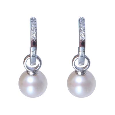 China Cascul Fashion Jewelry S925 Circle Design Chandelier Round Pearl Earring Sterling Silver High for sale