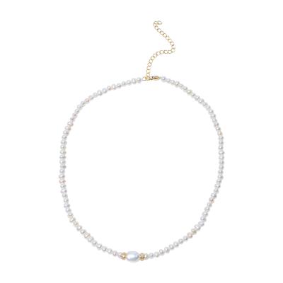 China CLASSIC Elegant Lady Style 4-5mm Freshwater Close Round Pearl 14K Gold Plated Necklace With Cheap Price for sale