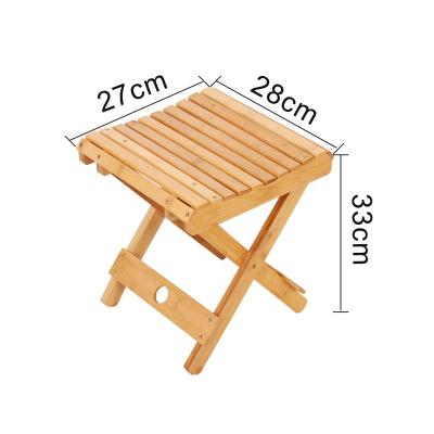 China Foldable Factory Supply Attractive Price Natural Color Portable Bamboo Folding Stool for sale