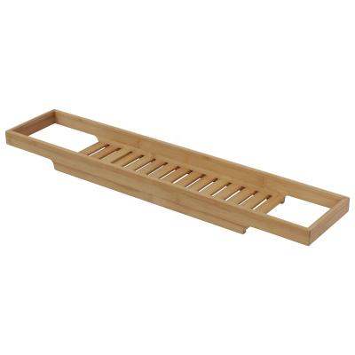 China Sustainable Hotel Luxury Extendable Bathtub Caddy Natural Bamboo Bathtub Tray For Bathroom for sale