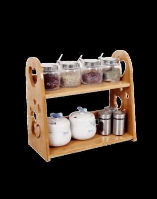 China Minimalist Eco-friendly Practical Modern Bamboo Spice Rack Kitchen Storage Organizers Multifunction for sale