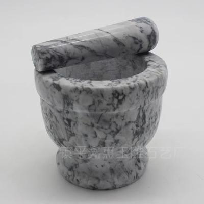 China Custom Natural Marble Grinder With Pestle Factory Direct Selling Marble Mortar for sale