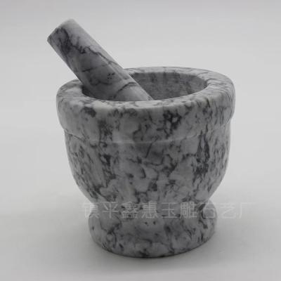 China Marble Manufacturers Supply Natural Marble Mortar and Pestle Set for Grinding for sale