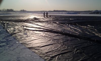 China Trazador de líneas de la charca del polietileno de Geomembrane, trazadores de líneas grandes de la charca del alargamiento bajo en venta