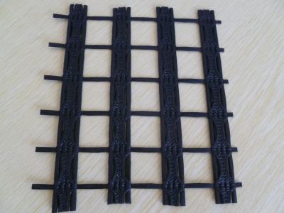 China OEM Service Asphalt Reinforcement Geogrid Warp Knitted Black Color Tear Resiatance for sale