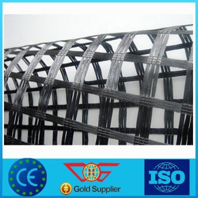 China Pvc met hoge weerstand van Geogrid van de Bestratingsversterking bedekte Tweeassige Polyester Geogrid met een laag Te koop