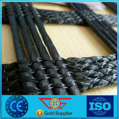 China Agriculture Poly Grid Warp Knitted Polyester Geogrid Of Biaxial / Uniaxial 30 - 200 Kn for sale