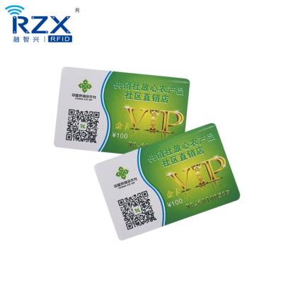 China Supermarket Gift Voucher QR Barcode Card CMYK Printing Plastic Card for sale