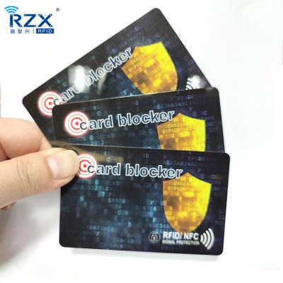 China Waterproof/RZX Waterproof Hot Sale 13.56MHz Rfid Credit Card Blocker/Blocking Card/Rfid Wallet Using Rfid Blocking Card for sale