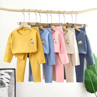 China Wholesale Winter Breathable Warm Fleece Children Factory Pajamas Elastic Underwear Clothes Set for sale