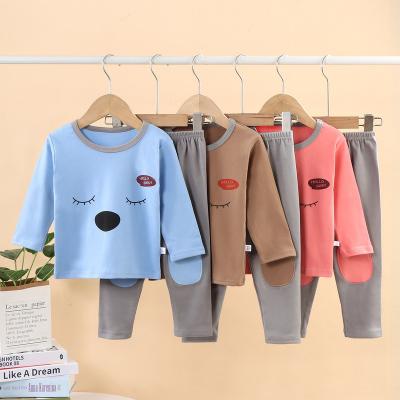 China Wholesale Breathable Winter Baby Underwear Fleece Long Johns Pajamas Pajamas Thick Warm Clothes Set For Boy Girl for sale