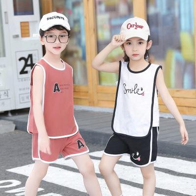 China Wholesale Casual Toddler Boys Kids Cotton Tank Top Shorts Clothes Sets For Girl Children for sale