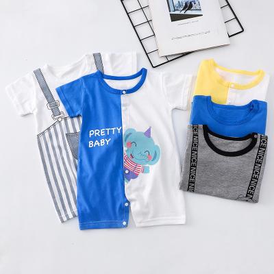 China One Piece Baby Boy Girl Cotton Summer Clothes Newborn Infant Comfy 100% Short Sleeve Romper for sale