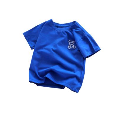 China Viable Baby Clothes Toddler Girls Boys Clothes Kids Cotton Spandex Solid T-shirt Top Embroidery T-shirt for sale