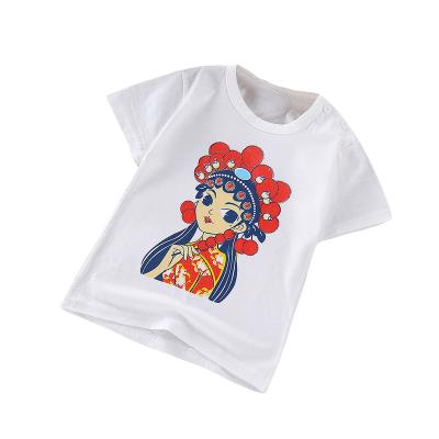 China Wholesale Breathable Good Quality Cartoon Printing 100 Cotton Baby Kids T-shirt Tops For Toddler npy Kids for sale