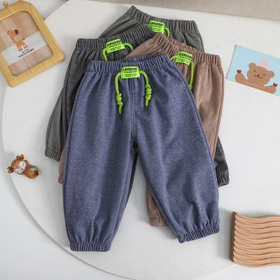 China Breathable kids spring autumn sweatpants kids comfortable solid color sports tracksuit kitting jogger for boy for sale