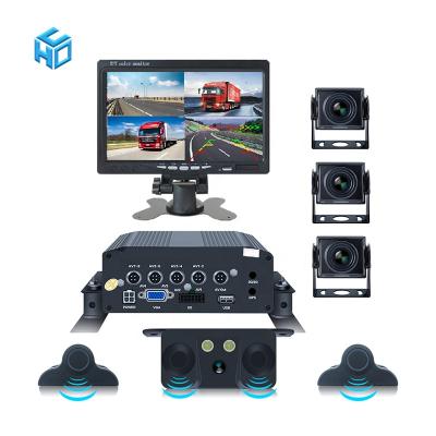 China Vehicle CCTV System AHD Truck Rear View Camera System Quad Slot Monitor Quad Slot Monitor 3G 4G Network SD HDD Hard Disk WIFI GPS Car Backup DVR 4 for sale