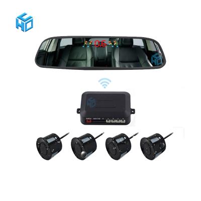 China Wireless Parking Sensor 4 Sensors Car Rear View Mirror Display System For Car 4 Sensors for sale