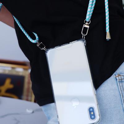 China Hot Sale Polyester Colorful Cross Round - Body Lanyard Phone Case Necklace With Metal Custom Brand Snap Hook Lace Up For Phone Case Strap 13 for sale