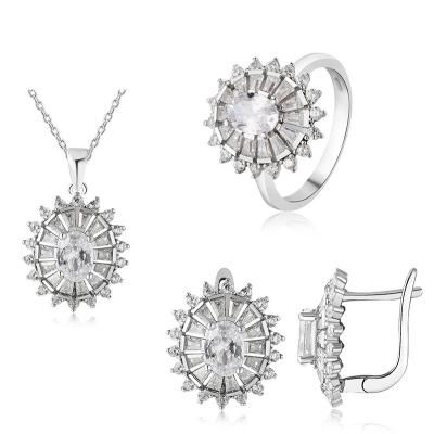 China TRENDY Fashion Jewelry Set Necklace and Earring Jewelry Set , Sterling Silver Fashion Jewelry Sets for sale