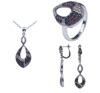 China Import CLASSIC Micro Pave Setting Silver Jewelry From China , Jewelry Sets for sale