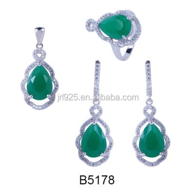 China TRENDY Fashion Dubai Sterling Silver Bridal Full Silver Wedding Jewelry Sets for sale