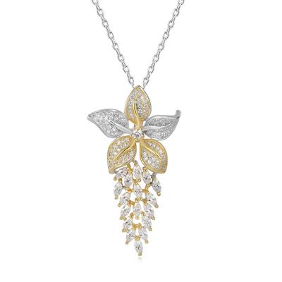 China Other Luxury Gold Flower 925 Sterling Silver Women Pendant for sale