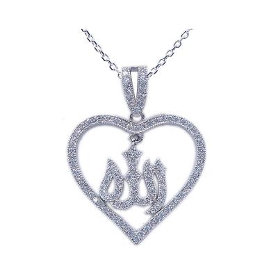 China Romantic Muslim Heart Shape 925 Silver Pendant Jewelry for sale