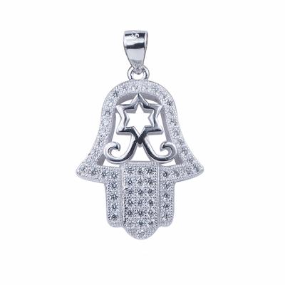 China FASHIONABLE hand pendant necklace china jewelry factory 925 sterling silver star jewelry hamsa pendant jewelry for sale