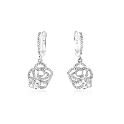 China New Fashion TRENDY Flower Shape Earrings 925 Sterling Silver Stud Earrings For Women for sale