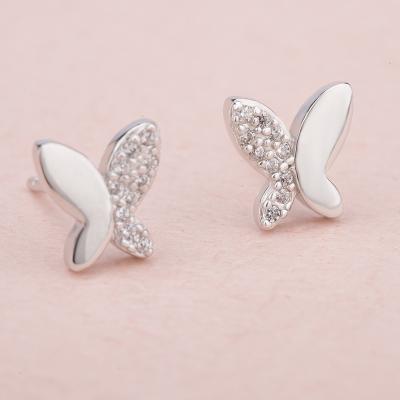 China TRENDY Rhinestone Women Fashion 925 Silver Earrings Crystal Stud Earrings for sale