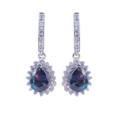 China Fashion CLASSIC Rhinestone Women 925 Silver Mystic Color Diamond Stone Stud Earrings for sale