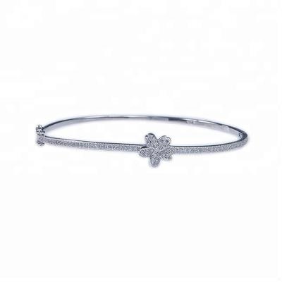 China Simple Silver Plating 925 Sterling Silver Bangle Bracelet JRL Rhodium Wholesale for sale