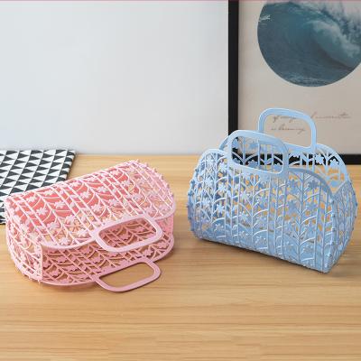 China Wholesale Up-to-date Jelly Bags Basket Shipping Bag Summer Handbag Portable Retro Vintage Candy Fashion for Girls for sale