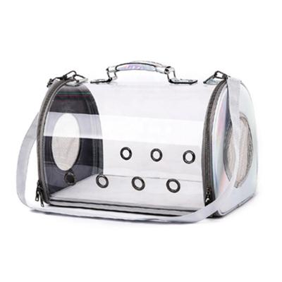 China Wholesale Summer Design Fashion Transparent Breathable Pet Cat Carrier Bag For Travel for sale