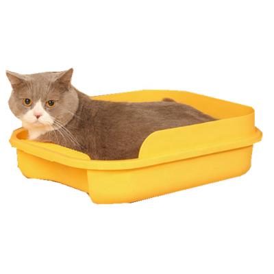 China High Quality Easy Sustainable Cat Litter Trays Semi Sustainable Large Size Disposable Cat Litter Box Open Trash Can Toilet For Cats for sale