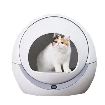 China Viable Home Cat Toilet Box Cat Litter Box Decor Supplier Auto Pet Cleaning Flush Cat Litter Tray Tofu Automatic Garbage for sale