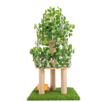 China Newest Viable Cat Toy 2021 Forest Wood Cat Tree Furniture Funny Scratcher Cat Tree Climbing Frame Tree for Kitty Hiding Game for sale