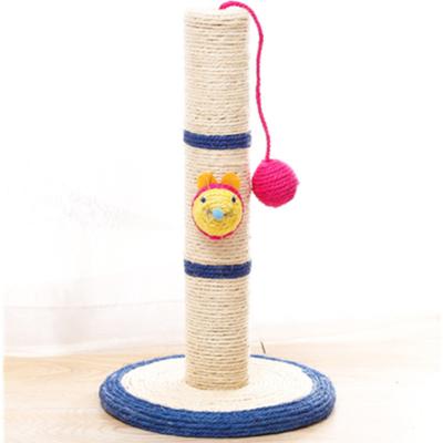 China 2021 Hot Selling Sustainable Amazon Cat Tree Scratcher Post Sisal Wood Climbing Cat Claws Scratching Post Cat Tree Toy for sale