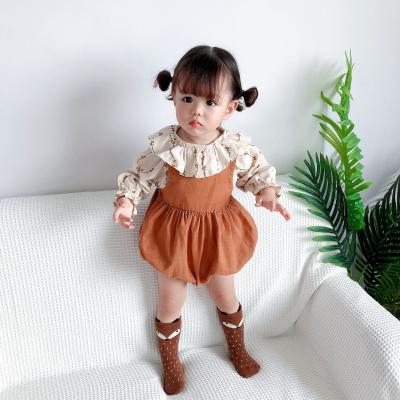 China Two-piece Straps Corduroy Baby Suit Baby Dress Autumn New Overalls Baby Triangle Breathable Korean Babydoll Romper for sale