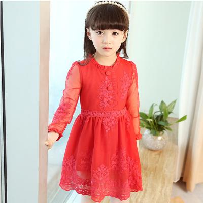 China Breathable Girls Dress Cute Princess Slim Dress Popular Mesh Party Spring Girl Lace Dress For 2 6 8 10 12 Years Old for sale