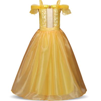 China Girl's Breathable Princess Dress Christmas Dress Up Girl Teen Mini Dress Skirt Popular Costume Party Yellow for sale